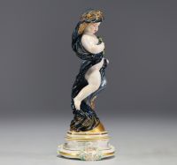 Meissen - Sujet en porcelaine polychrome, d'époque XIXème.