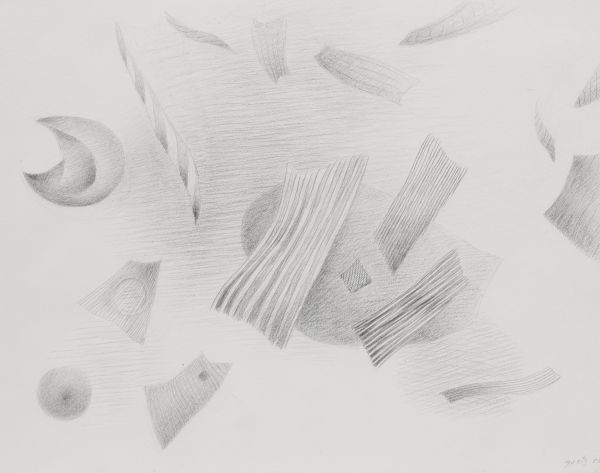 Henri GOETZ (1909-1989) ‘Abstract composition’ Original pencil drawing, signed and dedicated on the back.