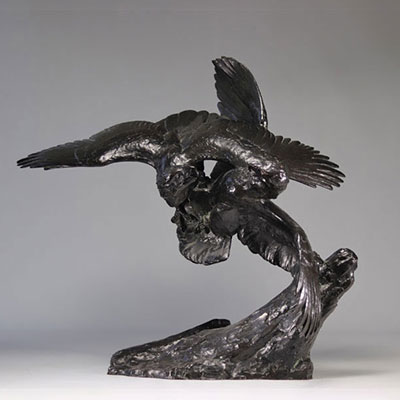 Maximilien Louis FIOT (1886-1953) large bronze with black patina 