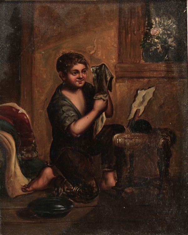 ‘La toilette du soir’ Oil on panel.