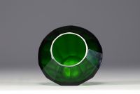 Josef HOFFMANN (1870-1956) Moser à Karlsbad - Elegant green faceted crystal vase.