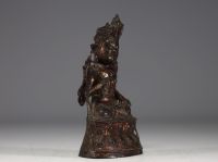 China - Polychrome bronze Buddha, Ming period.