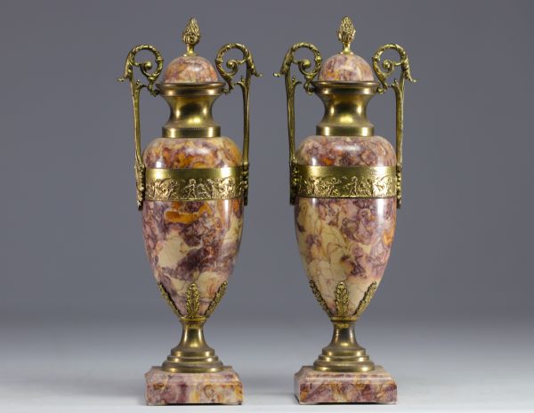 Pair of marble and gilt bronze 