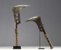 Africa, DRC - Set of two Mangbetu sickle knives.