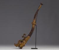 Tibet - copper trumpet with dragon design.