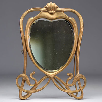 Art Nouveau bronze mirror in the style of Louis Majorelle