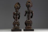 Afrique - Couple de statues Baoulé, sculptures en bois, époque XXe siècle.