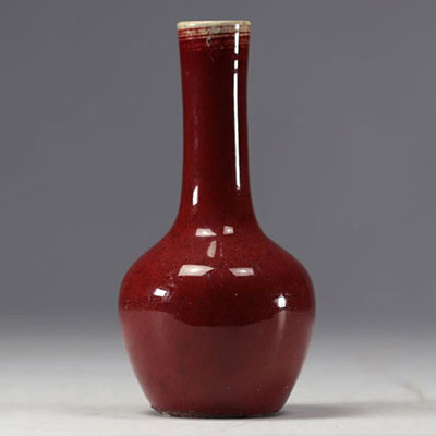 China - Oxblood porcelain vase, Qing dynasty.