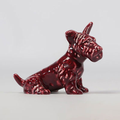 VILLEROY & BOCH Septfontaines, chien assis rouge en faïence