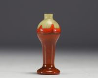 Small Art Nouveau vase in multi-layered glass in the Charder style, unsigned.