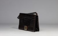 Christian DIOR, brown crocodile bag circa 1970.