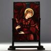 ‘Pre-Raphaelite angel spreading its wings’ English stained glass Art and Craft Movement, exceptional quality, work very close to that of Edward Burne-Jones, circa 1880