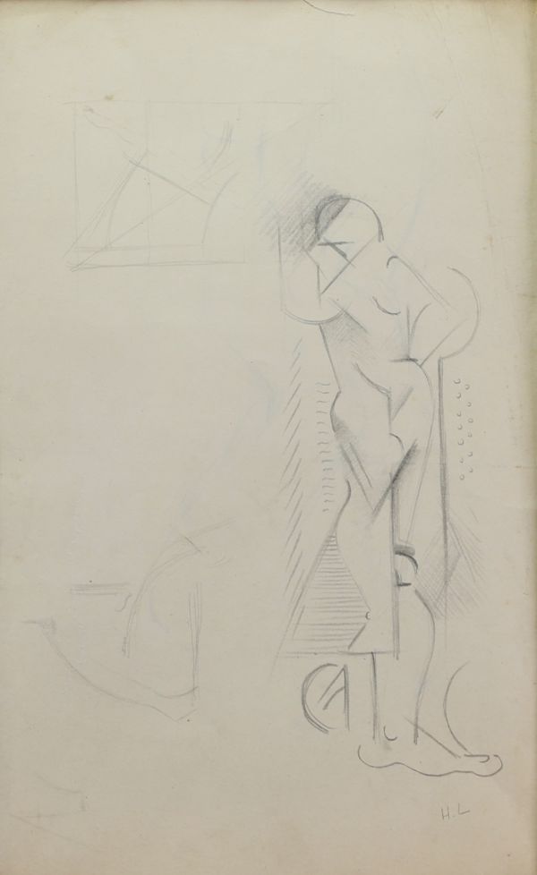 Henri LAURENS (1885-1954) attr. to “Cubist sketch” Pencil on paper, circa 1930-40.