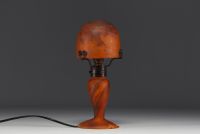 DAUM Nancy - Small mushroom lamp in marmorated glass, signed.