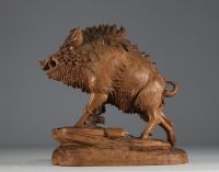 'The boar' carved wood from the Black Forest.