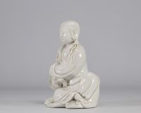 Guanyin statue in Chinese white with a rare male face from the 17th century