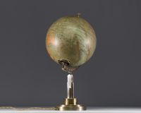 Paul DUPRE-LAFON (1900-1971) Luminous globe, brass base, published by J. Forest, geographer in Paris, circa 1930-40.