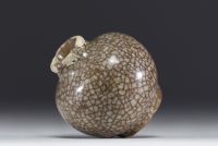 China - Crackled monochrome ceramic ball vase, Ming period.