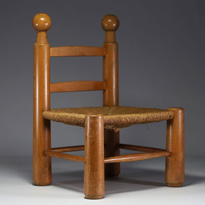 Charles DUDOUYT (1885-1946) attr. to - Small straw chair, circa 1930.