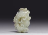 China - group of three jade goats, Qing period.