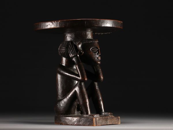 Tabouret  anthropomorphe -Tchokwé - Rep.dem.Congo