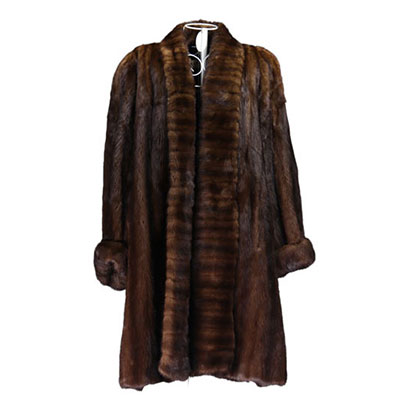 Long straight mink fur coat