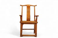 Chine - Chaise de dignitaire en bois exotique, assise cannée, dynastie Qing.