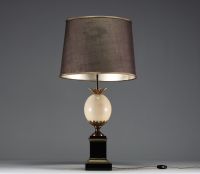 Maison CHARLES (in the style of) - ‘Ostrich egg’ lamp, brass structure.