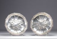 Henri SOUFFLOT - Pair of solid silver dishes, 19th.