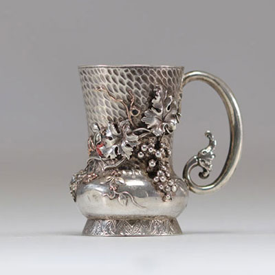 Sterling silver jug decorated with grapes