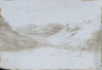 Set of three pen and wash drawings, 18th century French, Flemish and Italian school.