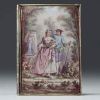 Ball book in enamelled porcelain and silver decorated with a romantic scene, Viennese work.