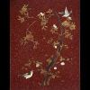 Japan - Lacquer plaque with bird design, Meiji period.