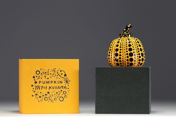 Yayoi KUSAMA (1929) ‘Pumpkin jaune’ Painted resin print, original slipcase.