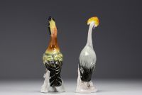 Manufacture Karl ENS - SAXE - Polychrome enamelled porcelain birds