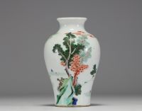 China - Polychrome porcelain vase decorated with characters.