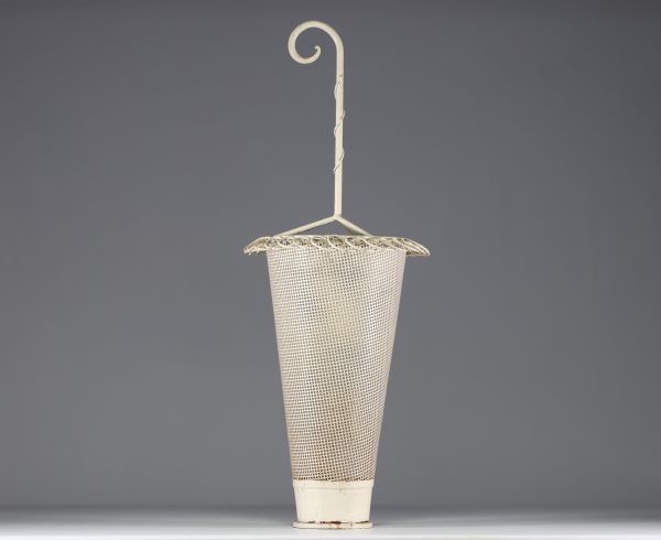 Mathieu MATÉGOT (1910-2001) Conical umbrella stand in metal perforated with geometric motifs, circa 1950.