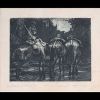 Alfred T. BASTIEN (1873-1955) “Soldier on horseback” Etching, signed and dedicated.