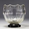 Art Deco vase in frosted crystal with acid-etched decoration.