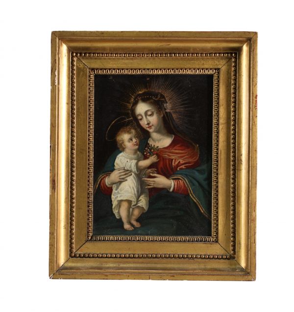 ‘Virgin and Child Jesus’ Oil on copper, 18th century.