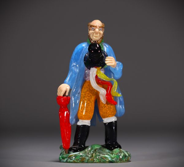 Murano - Personnage en verre polychrome.