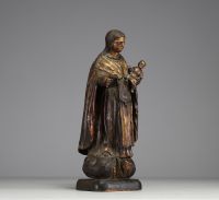 Virgin and Child in polychrome carved wood, glass eyes, Southern work, 17th century