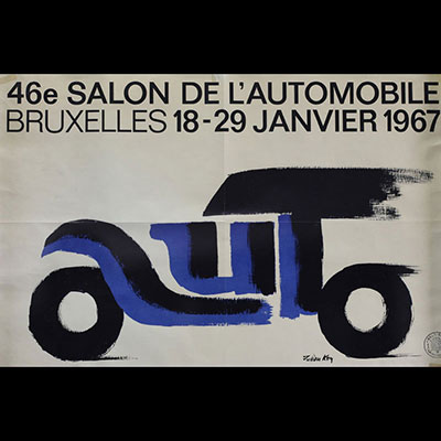 Julian KEY (1930-1999) Poster ‘46e Salon de l'automobile à Bruxelles 1967’ by Jan De Vos.