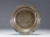 Ottoman Art - Tin-plated copper serving tray and lid, Arabic inscription and hallmark, 18th century