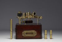 Royal Geographical Society, Cary, London - Sextant, instrument de navigation, coffret en acajou, XIXème.