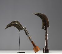 Africa, DRC - Set of two Mangbetu sickle knives.