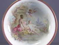 Eugène POITEVIN (1806-1870) - Imposante paire de plats en porcelaine de Sèvres aux décors de Nymphes du XIXe siècle