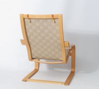 Finn ØSTERGAARD (1946- ) attr. to - Wooden chair with interlaced straps for Skippers Møbler, Denmark, 1970.