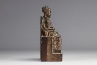 Chine - Dignitaire, statue en bois de la dynastie Qing (清朝)