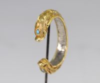 China - 9k gold, silver and turquoise 